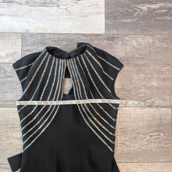 Escada Black Sheath Maxi Dress Mock Neck Gown Sz 34 - Picture 7 of 10